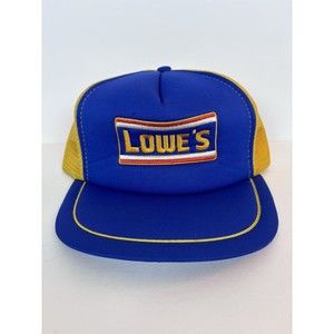 Lowes Home Improvement Adult Hat Trucker Snapback Blue Yellow Employee Cap Pro